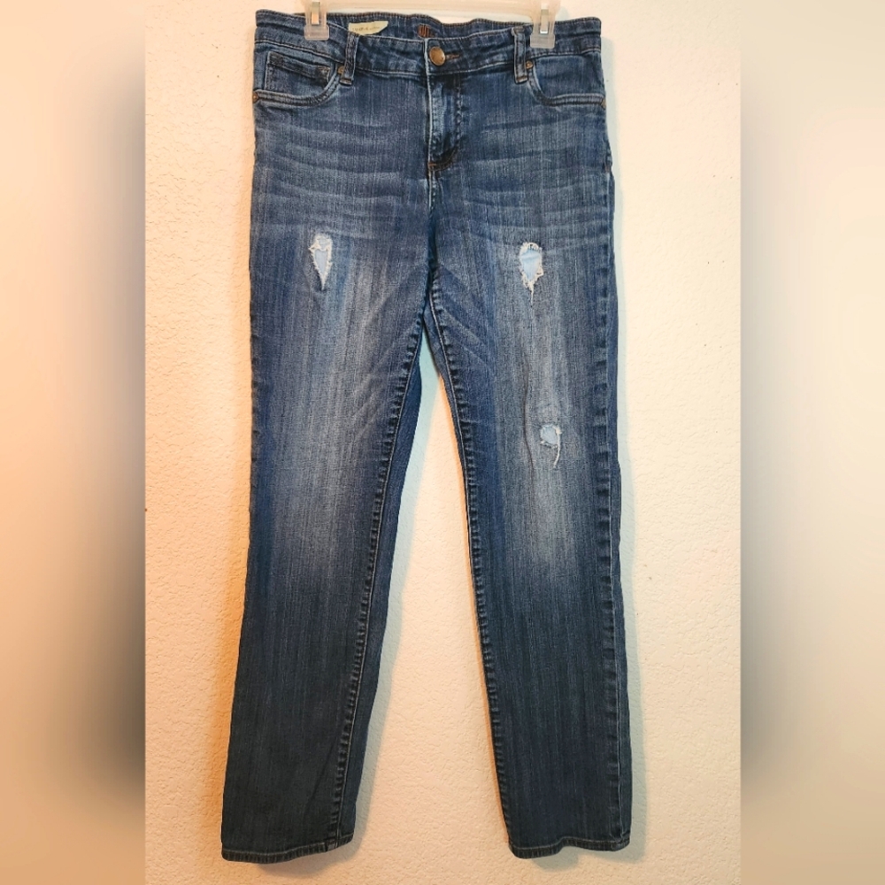 Kut from the Kloth Catherine Boyfriend Distressed‎ Jeans, Size 10